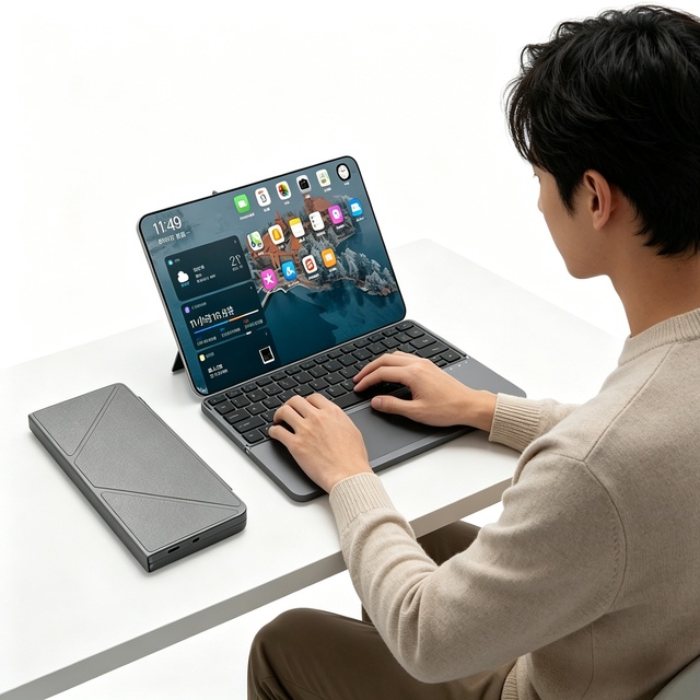 Multi-functional Wireless 5.0 Private Mold Folding Keyboard for Tablet/Phone/PC Detachable Leather Stand Touch Portable
