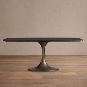 Mesa de Comedor de Madera Maciza con Patas de Metal, Diseño Moderno y Estable para Muebles de Hogar - Product Image 2
