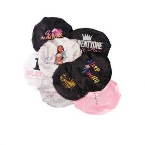 Gorros de Seda de Doble Capa al por Mayor de Fábrica, Gorros Personalizados para Dormir con Logotipo, en Satén Blanco, Negro, Rojo y Azul - Product Image 1