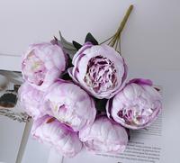 Bunga Peony Plastik Buatan 7 Tangkai, Buket Bunga Timbul, Tahan Lama, Modis, Ramah Lingkungan, Cocok untuk Fotografi