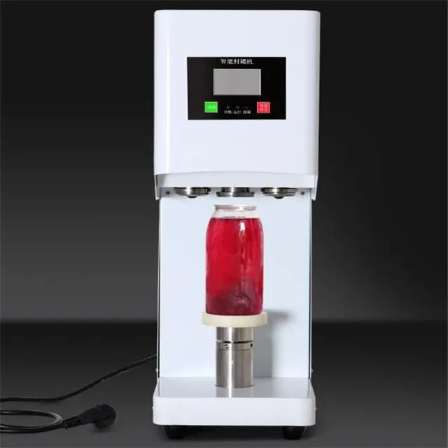 Free shipping Bubble Tea Tin Can Sealing Machine,Seaming Aluminum Tin Beer Ring-Pull Cans Automatic Plastic Bottle Cap Induction