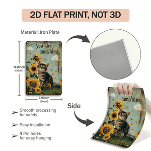 Faccio ciò che voglio, divertente targa in metallo vintage con gatto nero, decorazione da parete con gatto spiritoso - Product Image 2