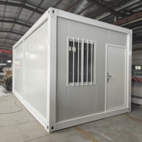 Maison conteneur modulaire préfabriquée moderne de 20 pieds, cabine en acier portable avec panneau sandwich respirant pour bureau à domicile et construction personnalisée