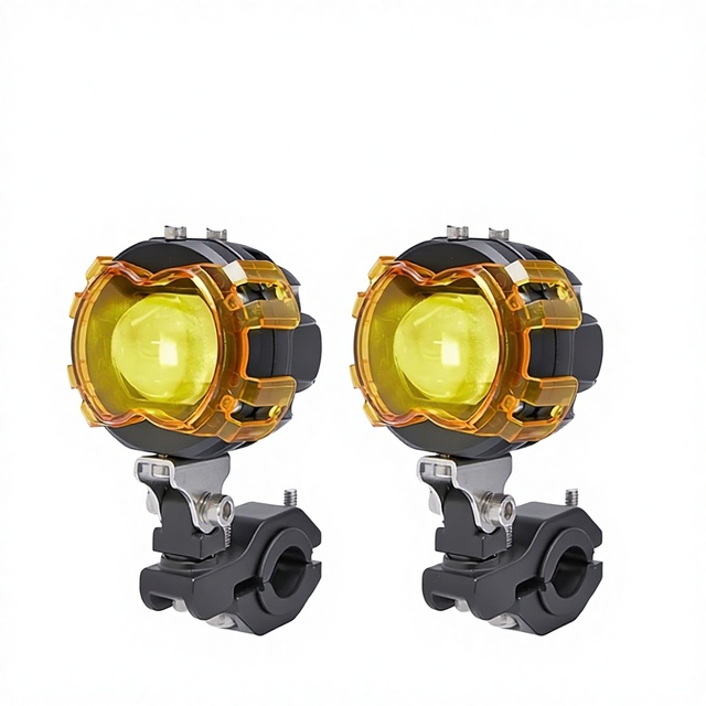 Factory Wholesale Motorcycle LED Spotlight Electric Vehicle Auxiliary Road High/Low Beam Cutting Line Light Lens Waterproof