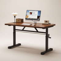 Bureau de jeu en L extensible à hauteur réglable avec poignée en bois, faible MOQ, rangement facile, mobilier de bureau