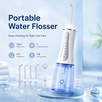 Hydropulseur Portable Sans Fil OEM/ODM 350ml Étanche IPX7 Rechargeable USB 5 Modes Nettoyeur Dentaire Domestique