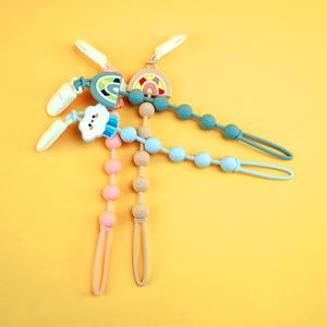 Mordedores suaves ecológicos <span class=keywords><strong>para</strong></span> bebés, cuentas en forma de silicona de grado alimenticio y <span class=keywords><strong>mordedor</strong></span> de madera, accesorios <span class=keywords><strong>para</strong></span> aliviar la dentición - Product Image 3