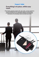 Portefeuille de cou extérieur sans fermeture à glissière, anti-RFID, en PU, pour billets de voyage, passeports, protection contre les radiations, porte-cartes de téléphone