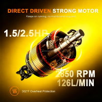 Compresor de Aire Portátil de Alta Presión de 50 Litros para la Industria General, Accionamiento Directo por Corriente Continua, con Motor de 2.5 HP