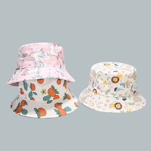 Korean Cute Cartoon Print Pattern Kids Bucket Sun <b>Hat</b> Children's Outdoor Sports Sun Protection Bucket <b>Hat</b> <b>for</b> Spring Summer - Product Image 2