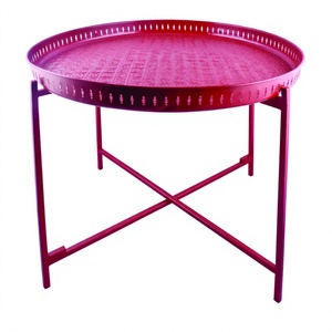 Support de Table couleur rouge métal organisateur de stockage support de Table utilisation en métal pour bureau à domicile cuisine plaque Design Table basse - Product Image 1