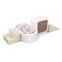 Ensemble de jeu multifonctionnel en mousse souple pour intérieur et extérieur, avec piscine à balles Macaron, escalier d'escalade, tunnel, toboggan et canapé parent-enfant