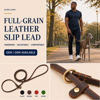 Laisse pour chien en cuir véritable tressé, cuir de vachette, 6 mm d'épaisseur, anti-éclatement, modèle 214, laisse d'entraînement pour chien