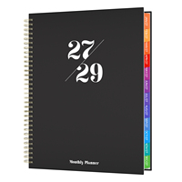 Planificateur mensuel A4, carnet à spirales, onglets d'indexation mensuels colorés, papier de haute qualité facile à écrire, 100 g/m², pour l'école et le bureau