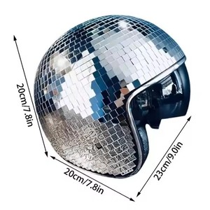 Cool Fashion Handmade Half Face Disco Ball <span class=keywords><strong>Casque</strong></span> de <span class=keywords><strong>moto</strong></span> Nouveau matériau ABS pour DJ Night Club Party Prop ou Surface de miroir - Product Image 3
