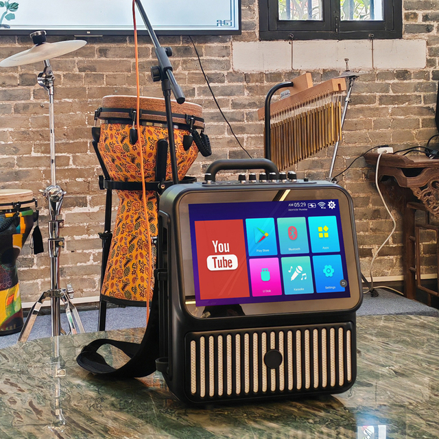 2025 New Android 13.0 Smart System Home Karaoke Machine for Kids with Songs 2g RAM 32g ROM 13.3'' Led Touch Screen