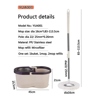 Double-Drive Rotating <strong>360</strong> Floor <strong>Mop</strong> Set Four-Side Wringing Stainless Steel Basket Bucket Microfiber <strong>Mop</strong> Pads Extendable Handle - Product Image 6