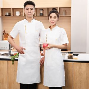 Chef Uniform Black Short Sleeve Polyester Work Clothes For Restaurant Kitchen Men Women Stain Resistant - Product Image 2