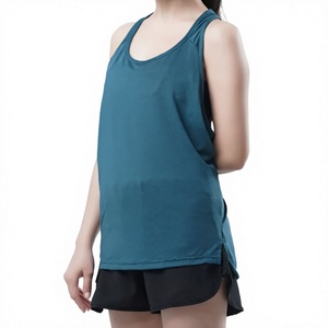Débardeur personnalisé pour femme, séchage rapide, respirant, avec logo frontal, extensible, design uni, sans manches, pour le sport, la gym, le yoga, la course à pied et l'entraînement - Product Image 2