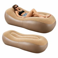 Fauteuil gonflable portable léger en PVC floqué, écologique, design moderne et minimaliste pour l'extérieur – Vente en gros