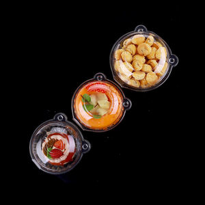 Caixa de Salada Transparente Personalizada em Plástico <span class=keywords><strong>PET</strong></span> com Tampa Articulada, Caixas Redondas em Estilo Clamshell - Product Image 3