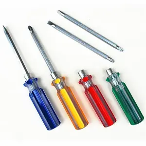 Hand Tools Mini Screwdriver 75mm/100mm/150mm Carbon Steel Slotted Screw Driver With Transparent Plastic Handle