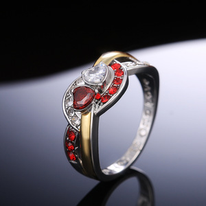 Anello Due Cuori Un Amore, Stile Europeo, Anello con Doppio Cuore, Promessa Romantica, Gioiello da Dito per Donne - Product Image 5