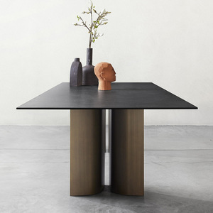 Ý tối giản phiến đá hình chữ nhật ánh sáng hiện đại sang trọng cao cấp hộ gia đình ăn Bàn và ghế đặt phòng ăn đồ nội thất - Product Image 2