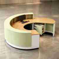 Comptoir de réception moderne en marbre, comptoir d'accueil personnalisé pour bureau, table de réception de luxe pour hall d'hôtel, bureau et espaces commerciaux