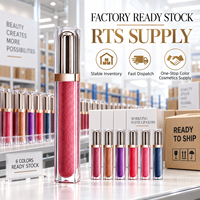 RTS Rouge à lèvres liquide mat velours diamanté 6ml, effet nacré, longue tenue, faible MOQ 3 pièces, vente en gros, logo personnalisé