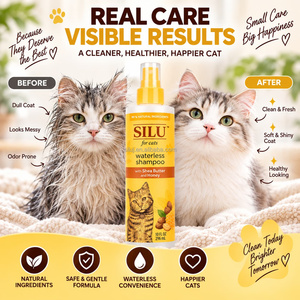 SILU Waterless Cat <strong>Shampoo</strong> Spray No Rinse Pet Grooming Cleaner with Shea Butter Honey Gentle Deodorizing Cat <strong>Shampoo</strong> OEM - Product Image 1