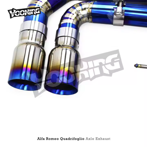 Tuning Asuitlaatpijpen Voor <span class=keywords><strong>Alfa</strong></span> <span class=keywords><strong>Romeo</strong></span> Giulia Quadrifoglio 2.9T V6 2016-2024 Escape Titanium Blauw Achteruitlaat Catback Systeem - Product Image 3
