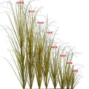 Bouquet d'herbe artificielle en PVC, 30cm-100cm, décoration intérieure, mariage, maison, durable, vert émeraude - Product Image 3
