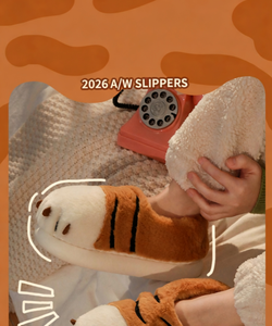 Pantoufles en peluche moelleuses à motif <span class=keywords><strong>de</strong></span> <span class=keywords><strong>patte</strong></span> <span class=keywords><strong>de</strong></span> <span class=keywords><strong>tigre</strong></span> mignonnes, antidérapantes, à semelle épaisse, chaudes pour l'hiver, pour l'intérieur et l'extérieur, pour hommes et femmes - Product Image 2