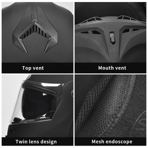 Para cascos de motocicleta de cara completa LED especializados para hombres y mujeres Universal para todas las estaciones para montar en el comercio exterior - Product Image 5