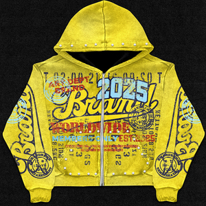 Casual Streetwear Men Relaxed Fit <b>Zip</b> UP Hoodie with Custom Graphic Print Street Style Men Vintage Wash Graphic Hoodies - Product Image 6