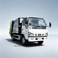 Camion compact Isuzu 4x2 pour le ramassage des déchets, 6 m³ Green Lifter, camion compacteur de déchets pour la ville, camion à ordures municipales