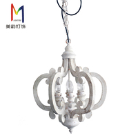 Plafonnier led suspendu au design Vintage rétro, style Vintage, pour intérieur de ferme, cuisine, bois rouillée, blanc