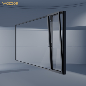 Wazzor Factory Venta directa Hotel Puertas y ventanas abatibles <span class=keywords><strong>de</strong></span> aleación <span class=keywords><strong>de</strong></span> aluminio <span class=keywords><strong>de</strong></span> doble panel moderno - Product Image 3