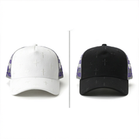 Casquette de baseball personnalisée en satin doublé de soie avec strass, broderie 3D, 5 panneaux, logo personnalisé, casquettes en daim, Gorras, casquette noire gothique