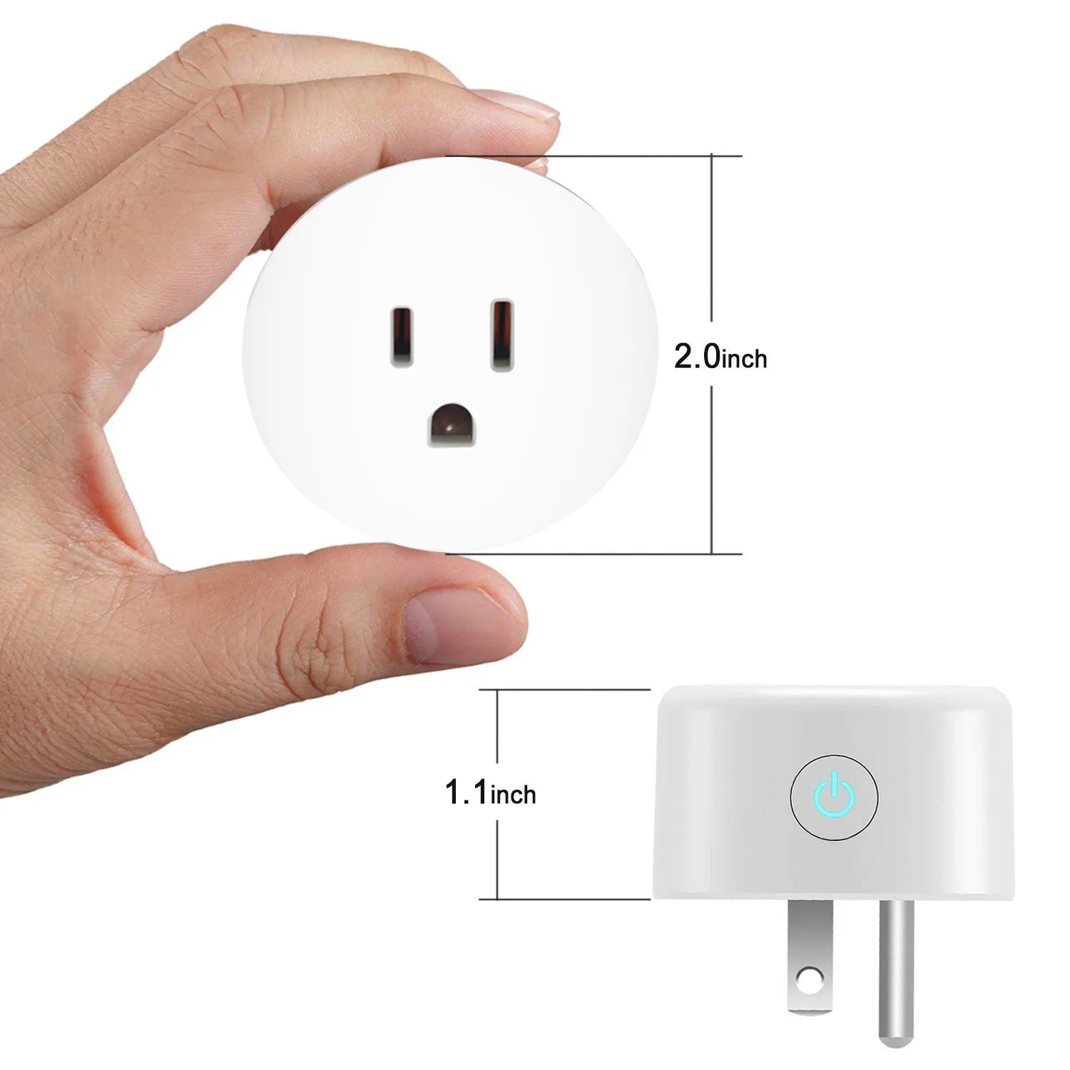 RSH US 10A Mini Socket Tuya Smart Life Alexa Google Home WiFi Outlet Control remoto inalámbrico Enchufe inteligente con función de temporizador