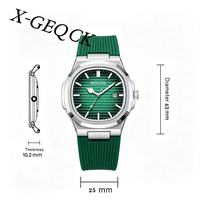 Reloj de Cuarzo MSTIANQ de Lujo para Hombre, Caja de Aleación, Correa de Silicona, Estilo Juvenil, Luminoso, Resistente al Agua, Moderno