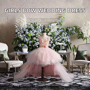 Vestido <span class=keywords><strong>de</strong></span> Niña para Dama <span class=keywords><strong>de</strong></span> Honor, Personalizado con Flores, Sin Mangas, con Encaje y Tul en Capas, para Bodas, Cumpleaños, <span class=keywords><strong>Primera</strong></span> <span class=keywords><strong>Comunión</strong></span> - Product Image 2