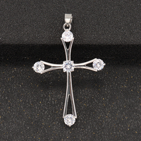 Pendentif en acier inoxydable Beiyan, symbole Anka de l'Égypte ancienne, croix Ankh argentée et dorée avec diamant en cristal, cadeau de Noël