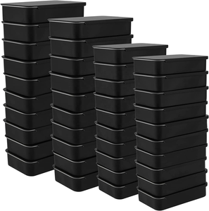 Custom Black Matte/Glossy Finish Slide Top Rectangular <strong>Mini</strong> Metal Tin Containers with Recycled Materials 60x90x30mm for <strong>Perfume</strong> - Product Image 1