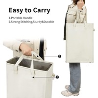 Panier à linge étroit de grande capacité avec poignées, panier à linge pliable, bac à linge haut pour buanderie, dortoir et chambre à coucher