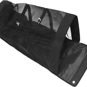 Hanging Sports Equipment Storage Bag Round <b>Black</b> Mesh Door <b>Hook</b> Type Organizer For Basketball Tennis Racket Storage - Product Image 2