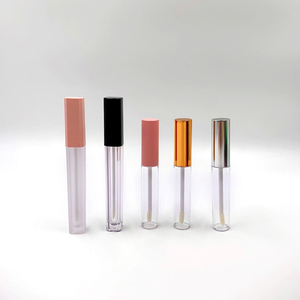 Empty 5ML Square Black Rose Gold Rotating Lipgloss Packaging Lip Gloss <b>Tubes</b> with Wands Screen Printed - Product Image 2