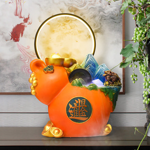 Quanfangyuan Chinese Style Flowing Water <b>Desk</b> Ornament <b>Large</b> 43x28x58cm Humidifier With LED Light For Home Office Decoration - Product Image 5