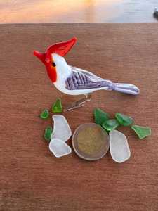 Handmade Murano Glass Bird <b>Red</b> White Purple Christmas Desk Decor Traditional Style Lightweight Crystal Figurine - Product Image 4